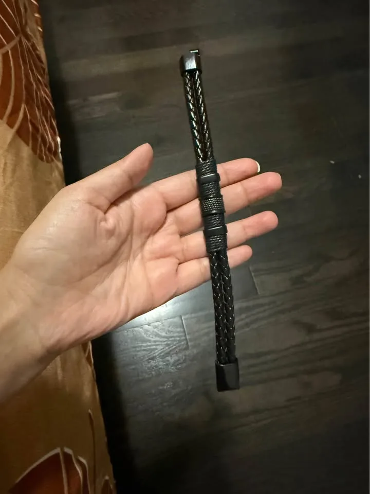 Retro Black Braided Bracelet for Men image indicator(2)