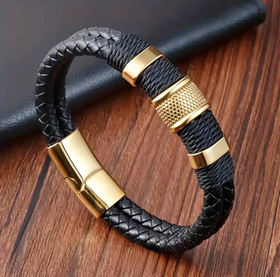 Retro Golden Black Bracelet for Men