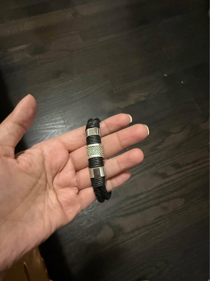 Retro Silver Black Bracelet for Men - photo 3