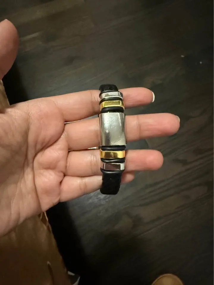 Black and Silver Braided Bracelet for Men image indicator(6)