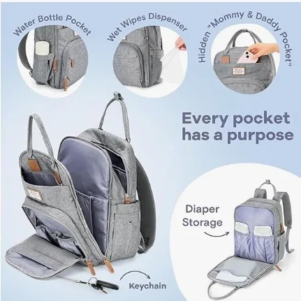 Waterproof Diaper Bag Backpack image indicator(7)