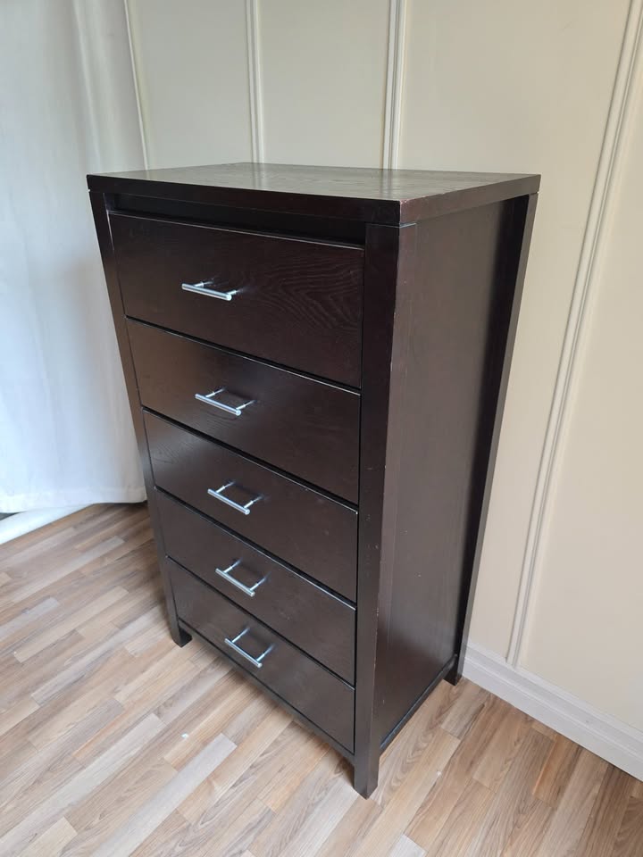 🚚 Free Delivery – Modern Espresso 5-Drawer Dresser | 25304 - photo 4