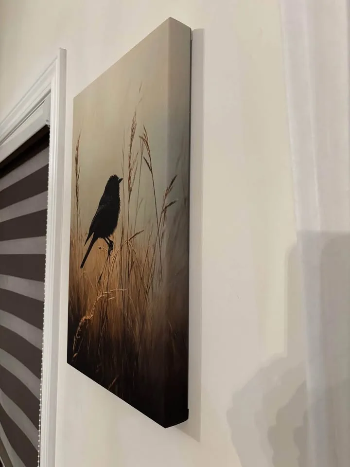 Beautiful Blackbird in Meadow Canvas Wall Art-Ready To Hang image indicator(3)