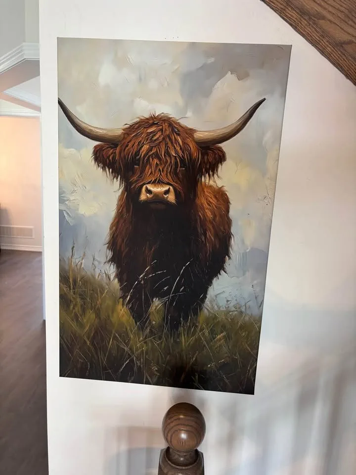 Farmhouse Highland Cow Canvas Wall Art image indicator(6)