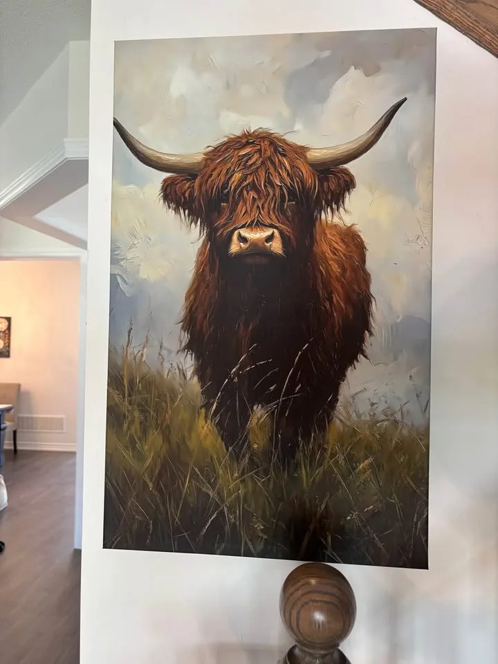 Farmhouse Highland Cow Canvas Wall Art image indicator(7)