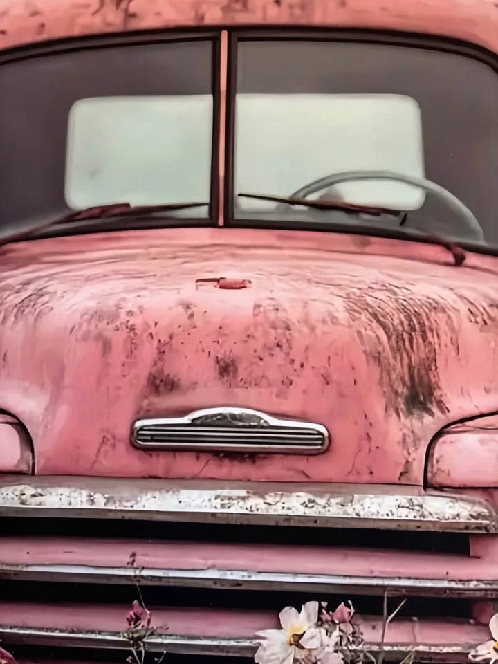 Old Pink Truck Canvas Wall Art Ready To Hang image indicator(3)