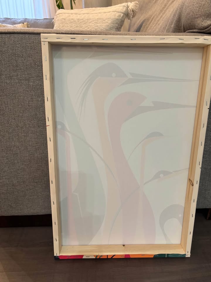 Mid Century Modern Style Vibrant Bird Canvas - photo 4