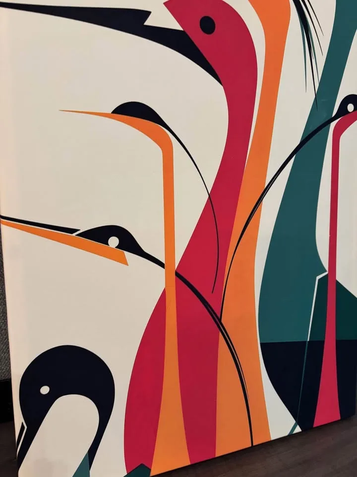 Mid Century Modern Style Vibrant Bird Canvas image indicator(7)