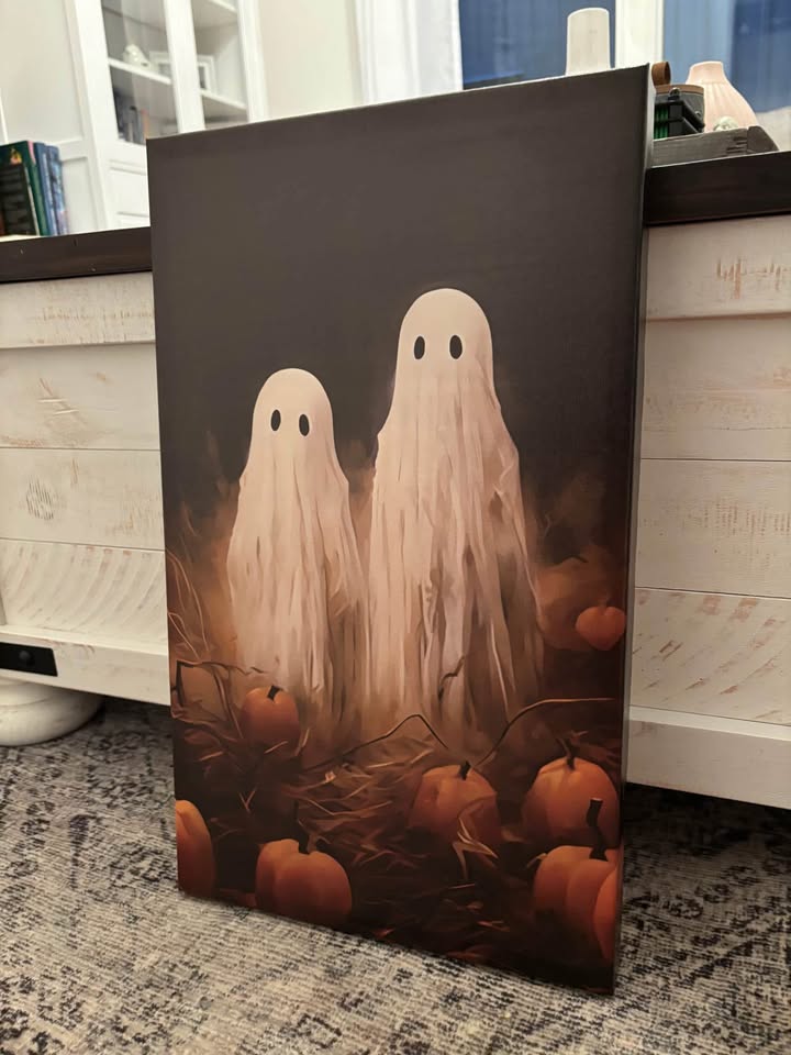 Spooky Pumpkin Patch Ghosts Canvas Wall Art-Ready To Hang - photo 2