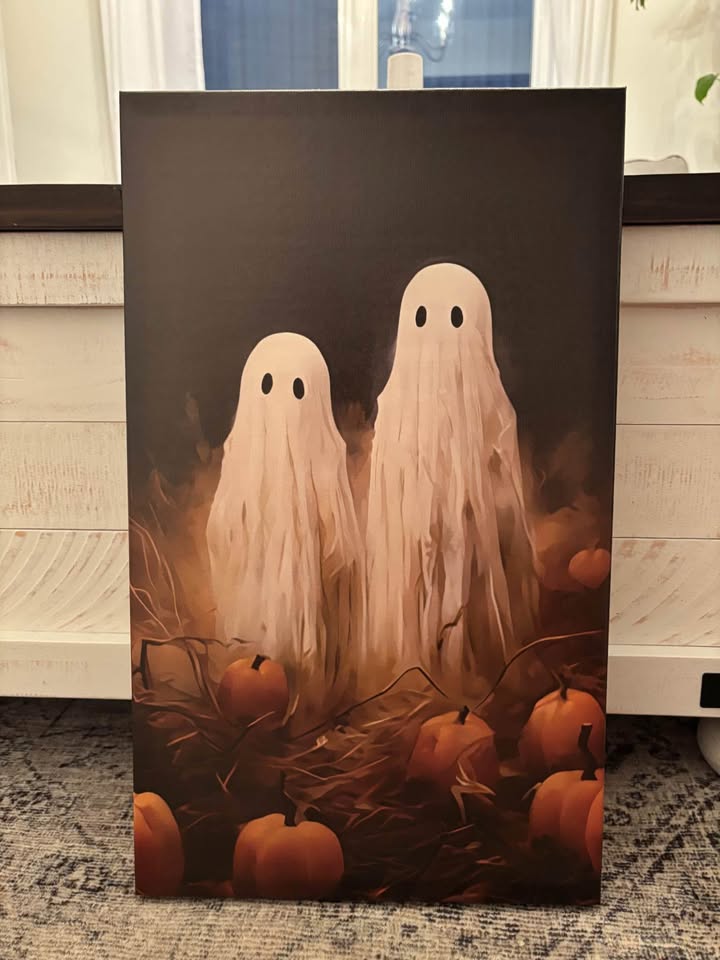 Spooky Pumpkin Patch Ghosts Canvas Wall Art-Ready To Hang - photo 3