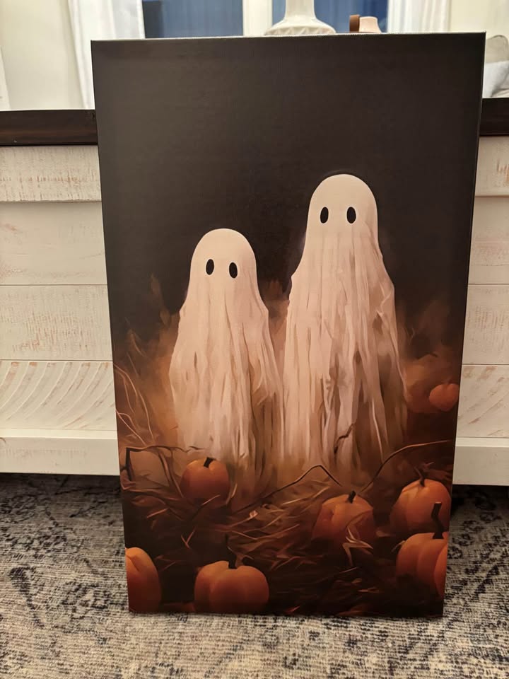 Spooky Pumpkin Patch Ghosts Canvas Wall Art-Ready To Hang - photo 5
