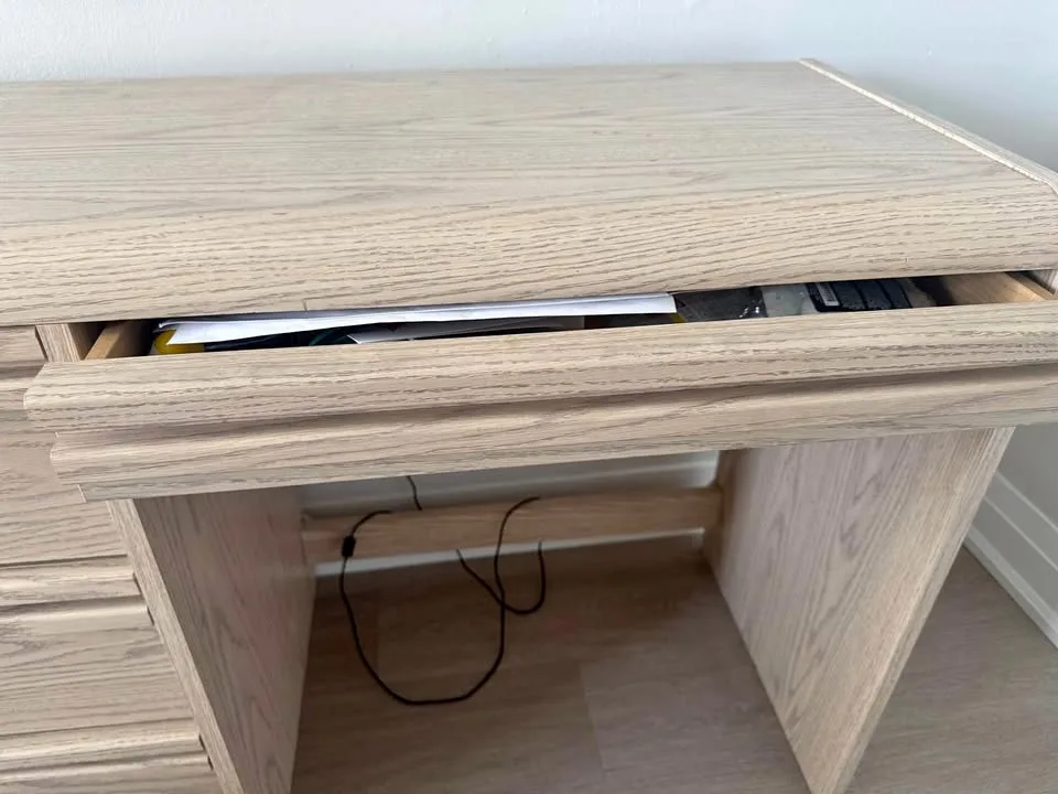 🧡 Wooden Computer Desk with Drawers