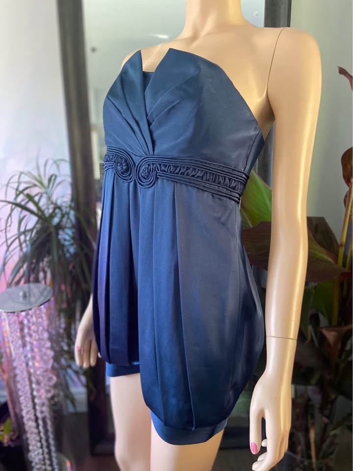 NWT BCBG Max Azria Blue Strapless Dress Petite Size 6 - photo 3