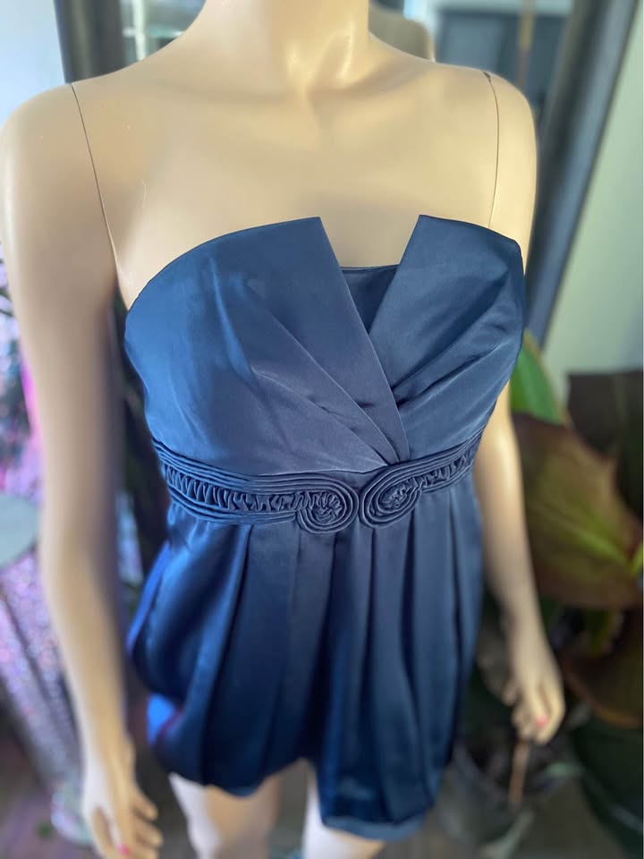 NWT BCBG Max Azria Blue Strapless Dress Petite Size 6 - photo 5