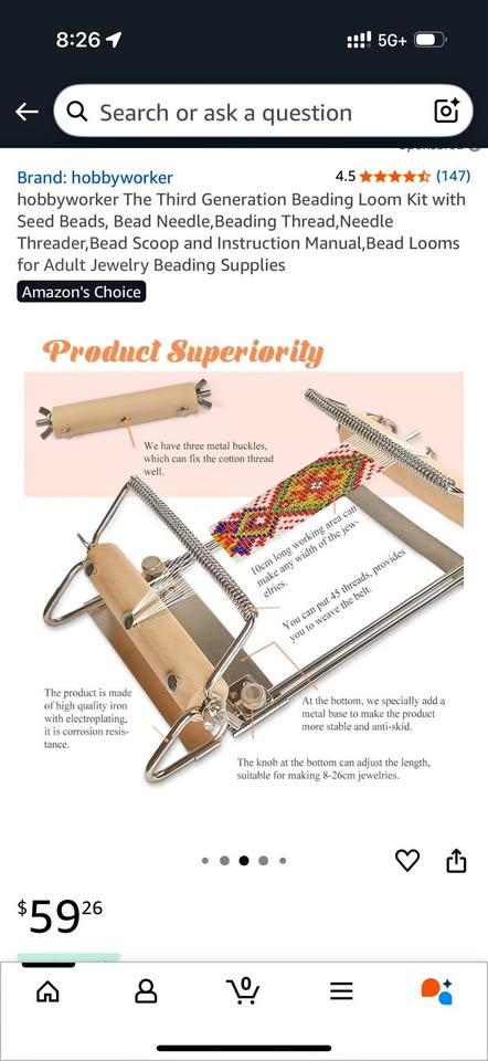 Bead loom kit BNIB - adjustable