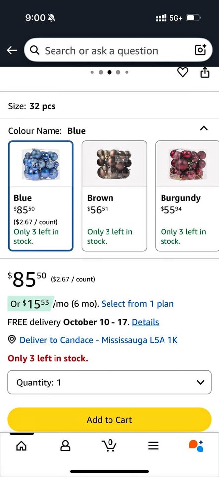 Christmas ornaments - night blue box of 32