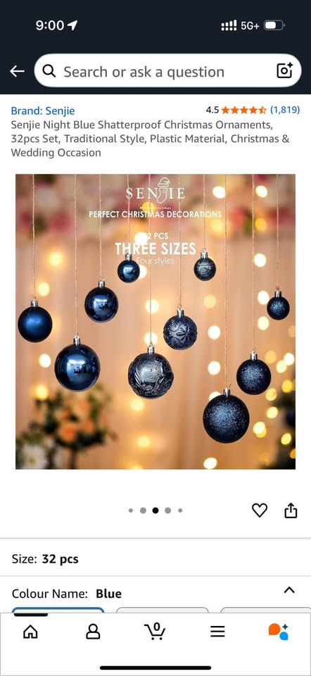 Christmas ornaments - night blue box of 32 - photo 2