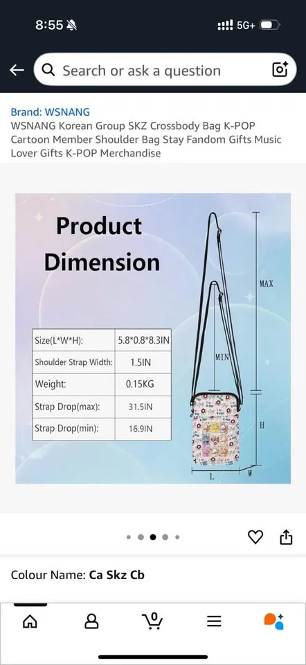 K-pop cartoon member cross body bag image indicator(2)