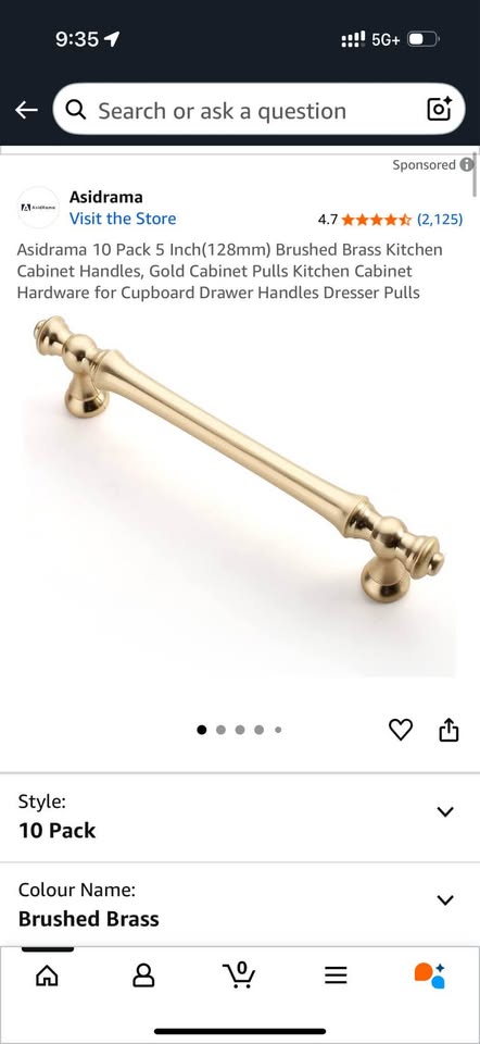 Brushed Brass cabinet handles (10) - photo 2