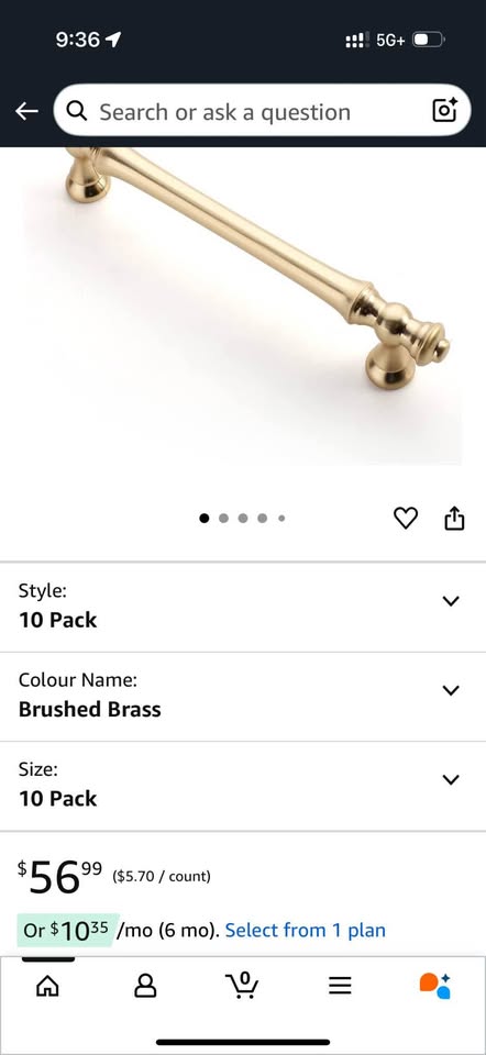 Brushed Brass cabinet handles (10) - photo 3