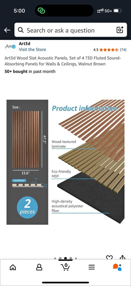 Art3D acoustic tiles - set of two
