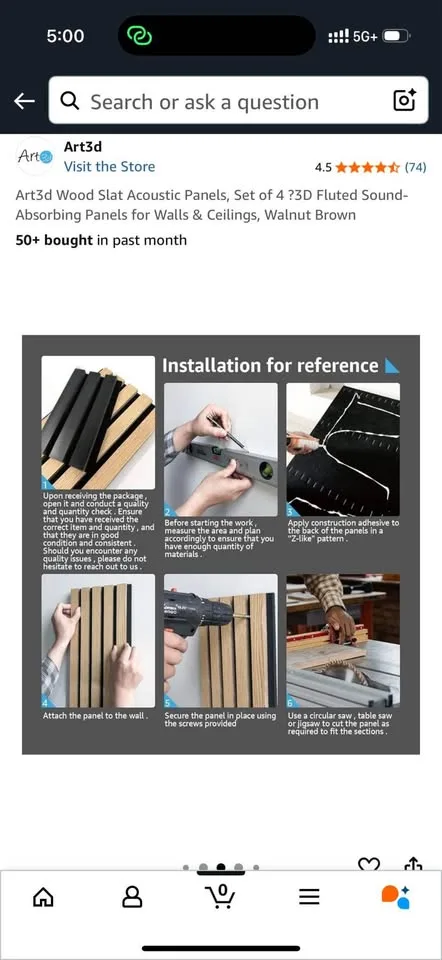 Art3D acoustic tiles - set of two image indicator(3)