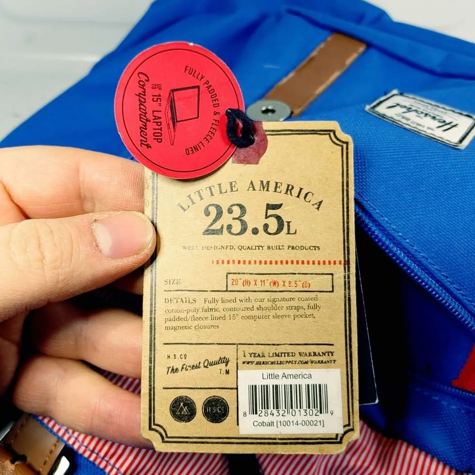 Herschel 23.5L Blue and Leather Backpack image indicator(8)