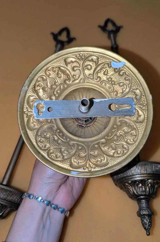 Lot of Vintage Brass Chandelier/Lamp Parts image indicator(6)