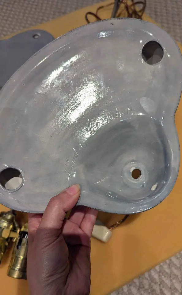 Vintage Ceramic Lamp Bases Signed Linda Coomber image indicator(4)