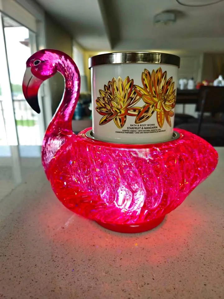 Bath & Body Works Flamingo Candle Holder (Lights Up) NEW