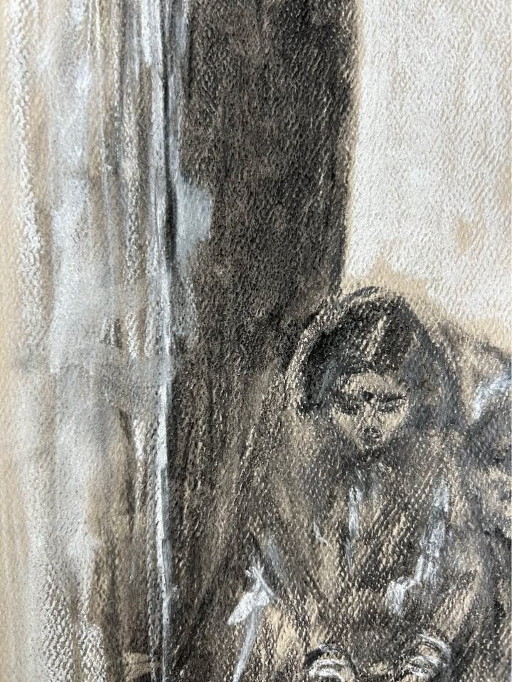 "Untitled (1989)" Original Charcoal Painting - photo 3
