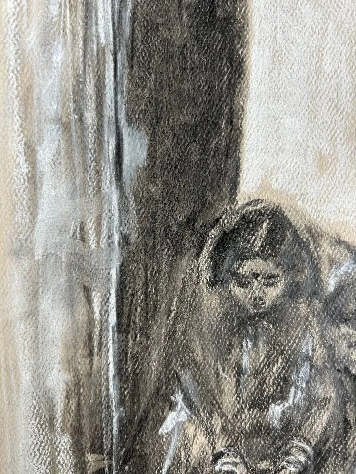 "Untitled (1989)" Original Charcoal Painting image indicator(3)