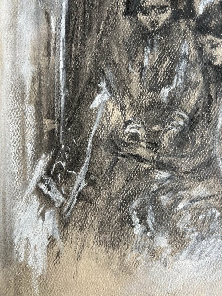 "Untitled (1989)" Original Charcoal Painting - photo 4