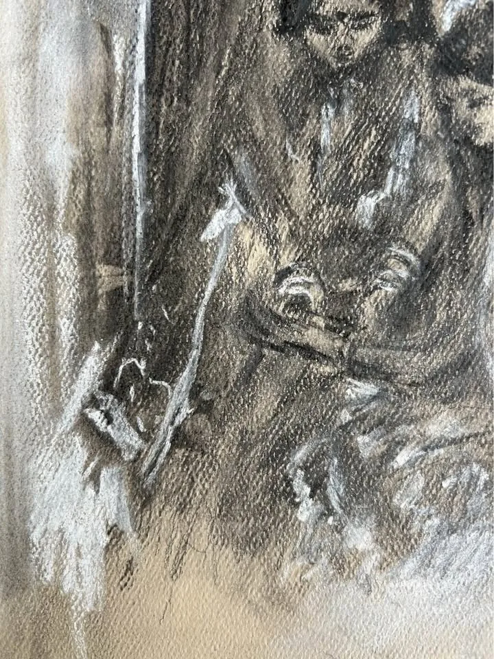 "Untitled (1989)" Original Charcoal Painting image indicator(4)