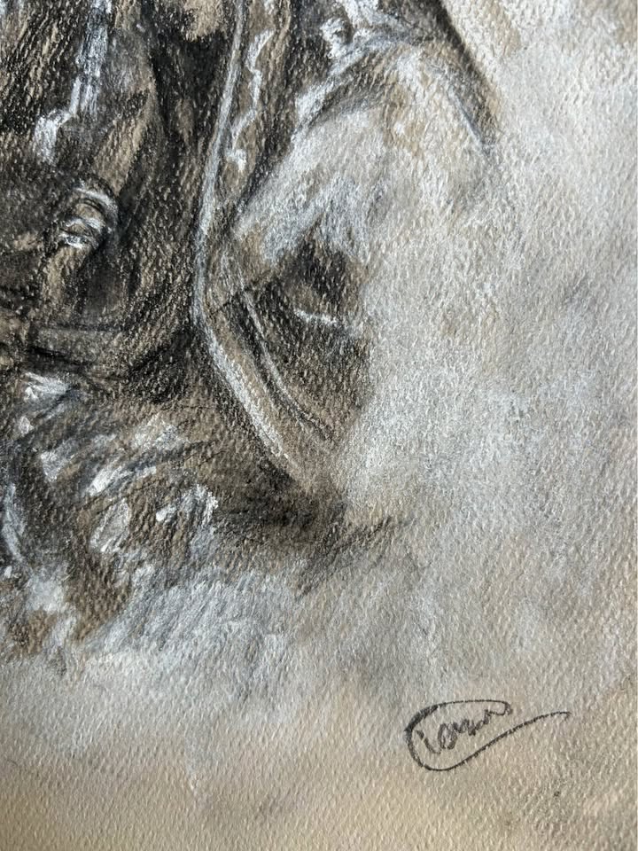 "Untitled (1989)" Original Charcoal Painting - photo 5