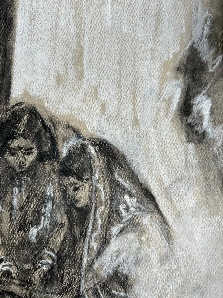 "Untitled (1989)" Original Charcoal Painting image indicator(6)