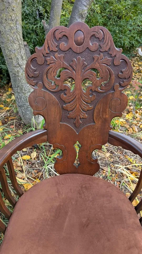 Vintage Carved Wood Accent Chair image indicator(2)
