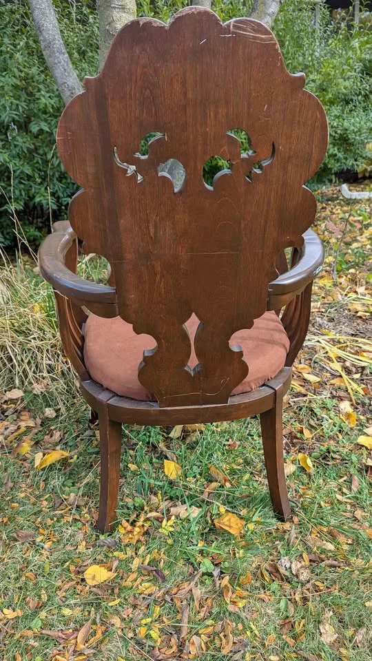 Vintage Carved Wood Accent Chair image indicator(9)
