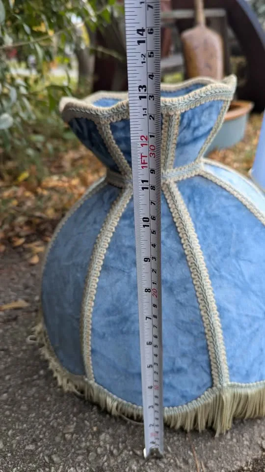 Mid-Century Blue Milk Glass & Marble Floor Lamp image indicator(2)