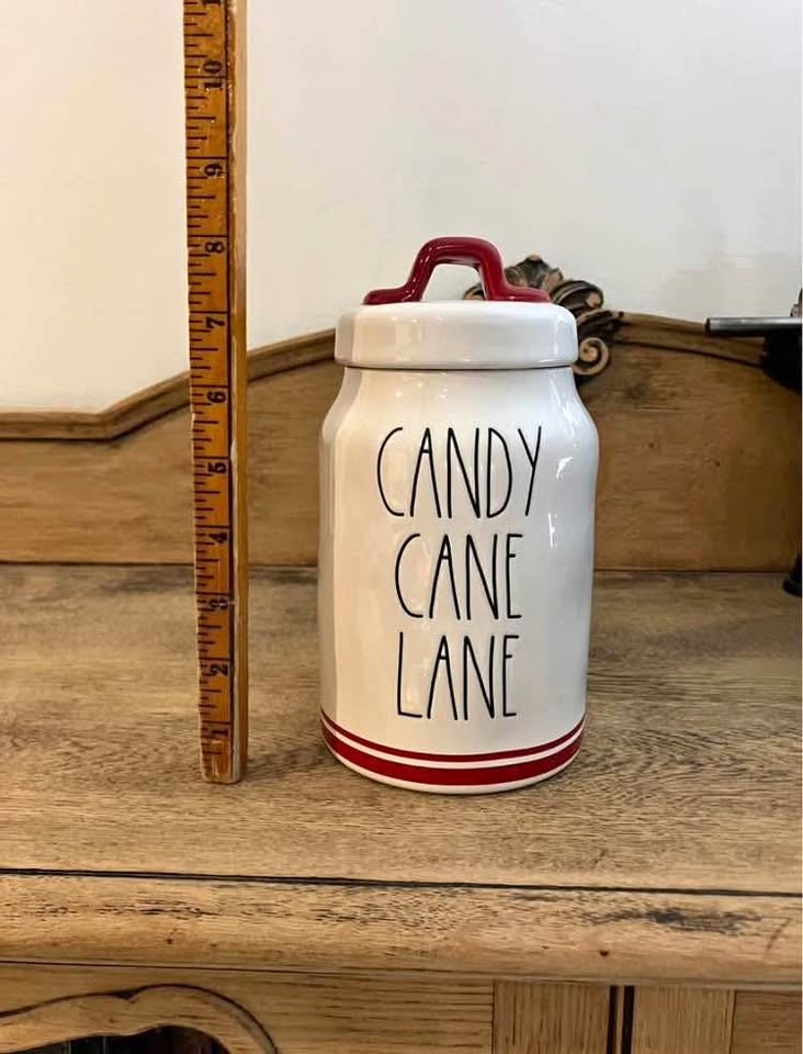 Rae Dunn Candy Cane Lane Christmas Canister