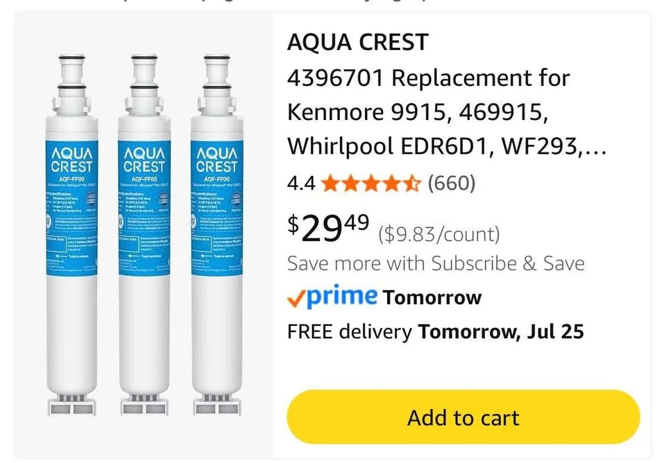 AQUA CREST 4396701 Replacement Fridge Filter image indicator(3)