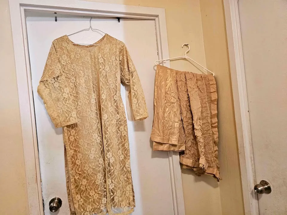 Preloved golden net medium size suit