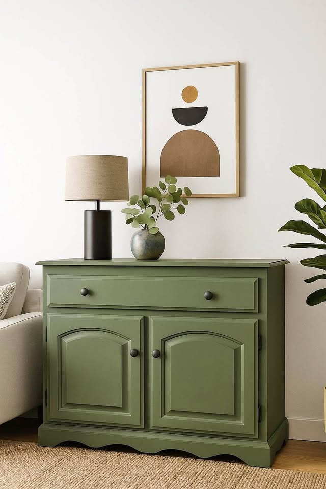 Modern Sage Green Sideboard / Cabinet / Buffet
