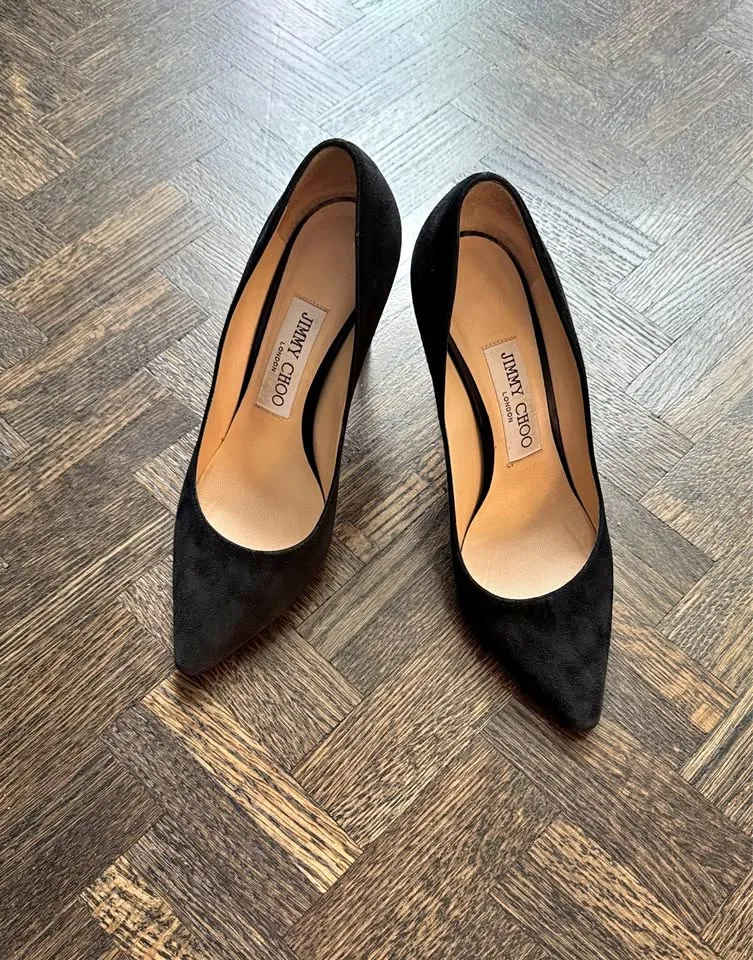Jimmy Choo Romy Suede Heels - Size 5 thumbnail
