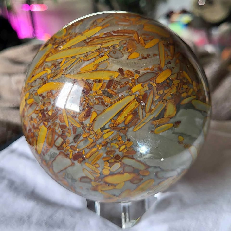 Bamboo Jasper Crystal Sphere