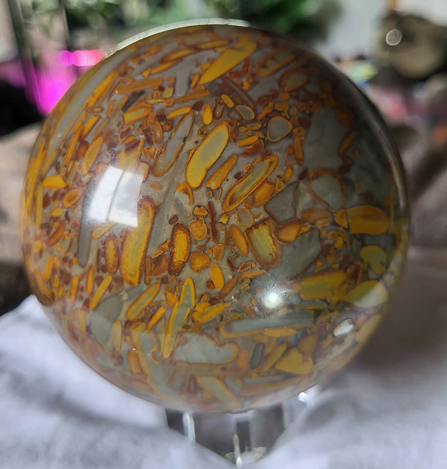Bamboo Jasper Crystal Sphere - photo 2