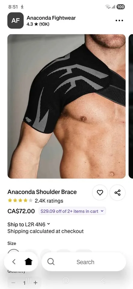 Anaconda Fightwear Shoulder Brace - Size Large image indicator(8)