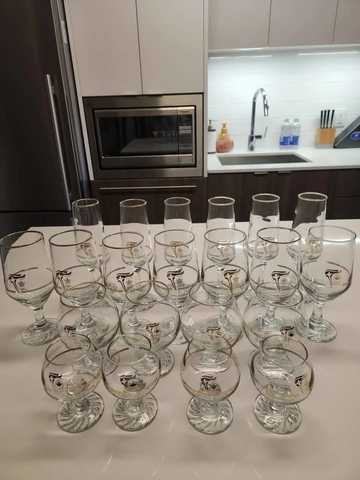 Vintage 1988 Calgary Olympic/Petro Canada - Glasses w/22kt gold image indicator(6)