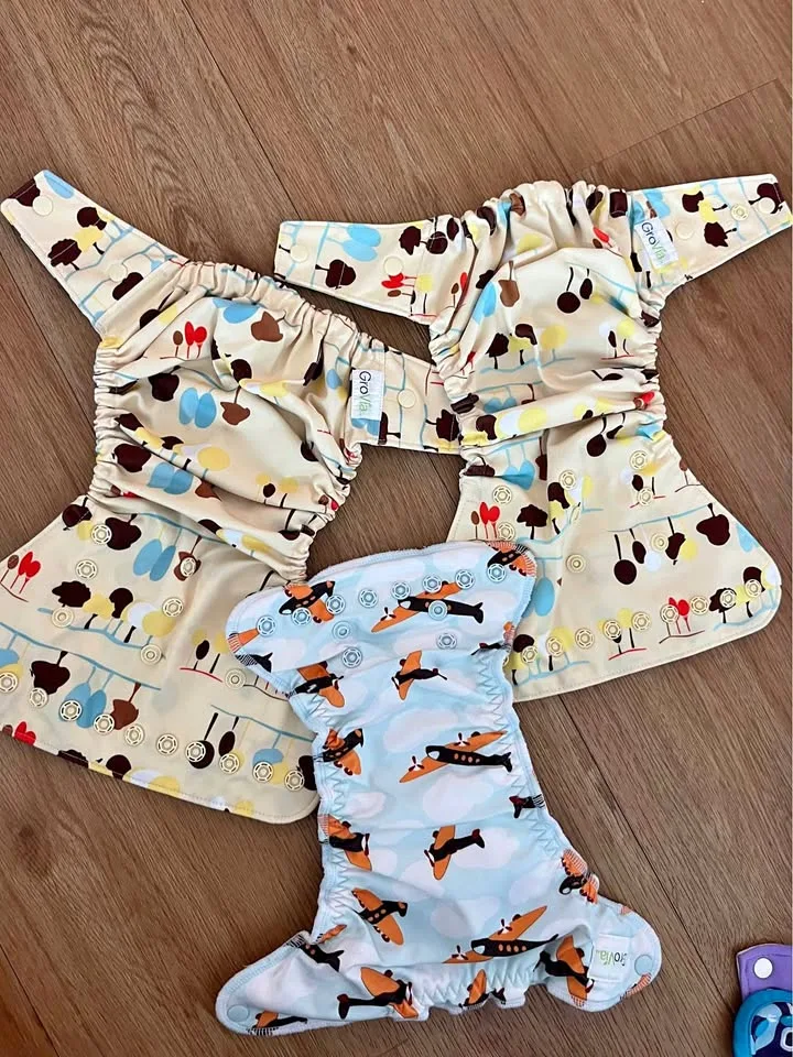 3 reusable GroVia diapers