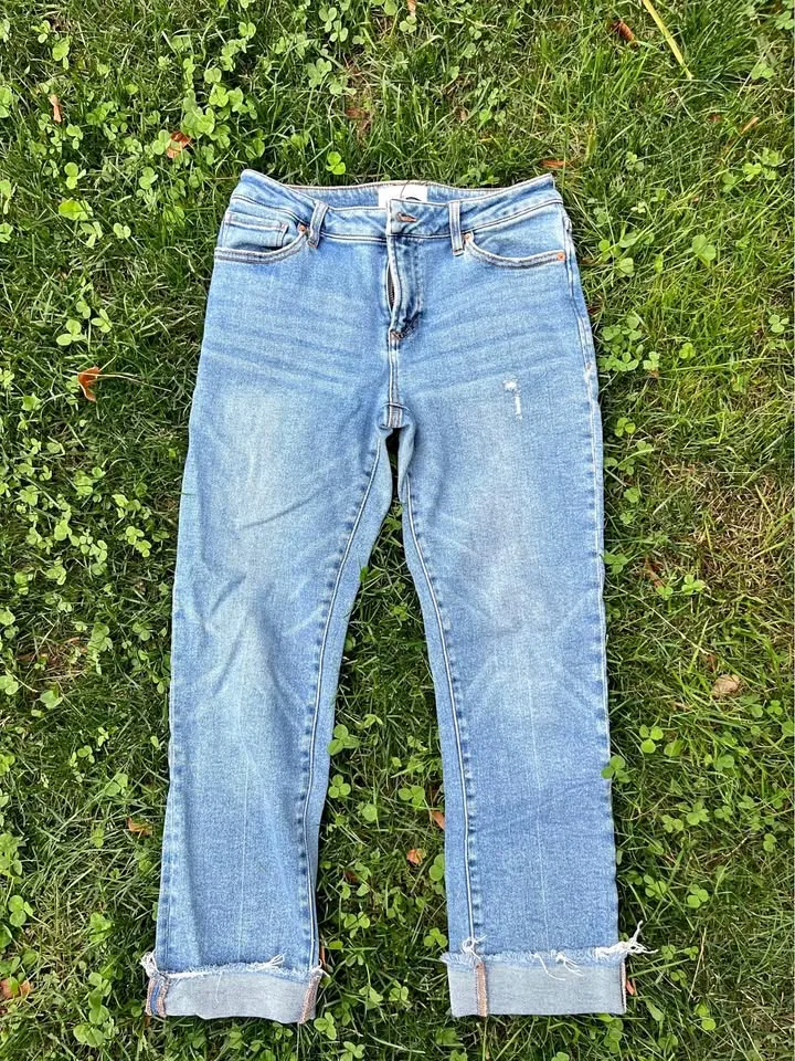 High rise/straight leg jeans by “Dear John”